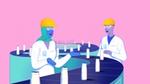 Illustration of Factory Assembly Line